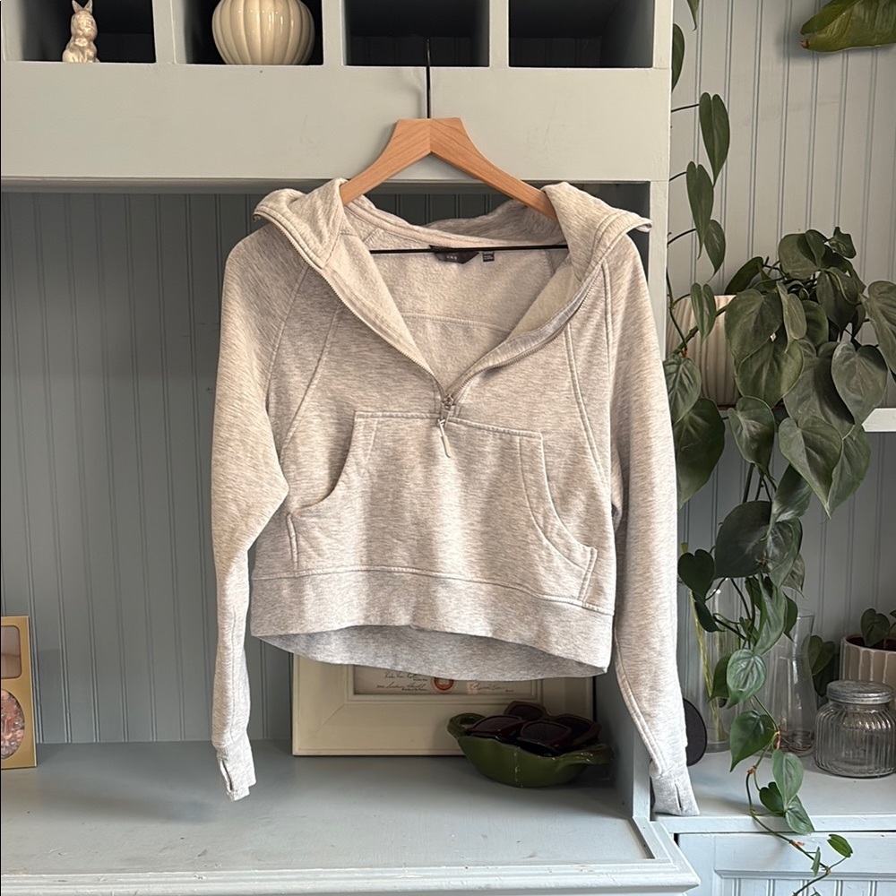 Tan Crop Relaxed Sweatshirt